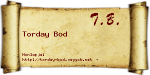 Torday Bod névjegykártya